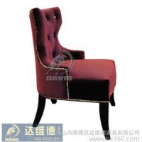 达维德 新古典欧式餐椅电脑椅布艺沙发实木休闲椅扶手椅S334